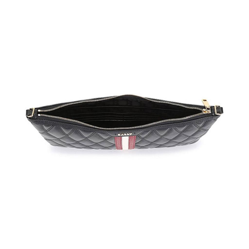 Bally Dasky Quilted Diamond Stripe Leather Clutch Shoulder Bag Women Bags Black Red White 6237061