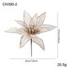 Ny 20 cm Konstgjord Julstjärna Blomma Paljetter Jul Glittrande Blomma Glittrande Simulering Blomma Heminredning