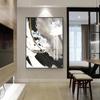 Weiß Grau HD Leinwand Ölgemälde Poster Drucke Haus Schlafzimmer Wohnzimmer Dekoration Moderne Abstrakte Wandkunst Marmor Stil Schwarz