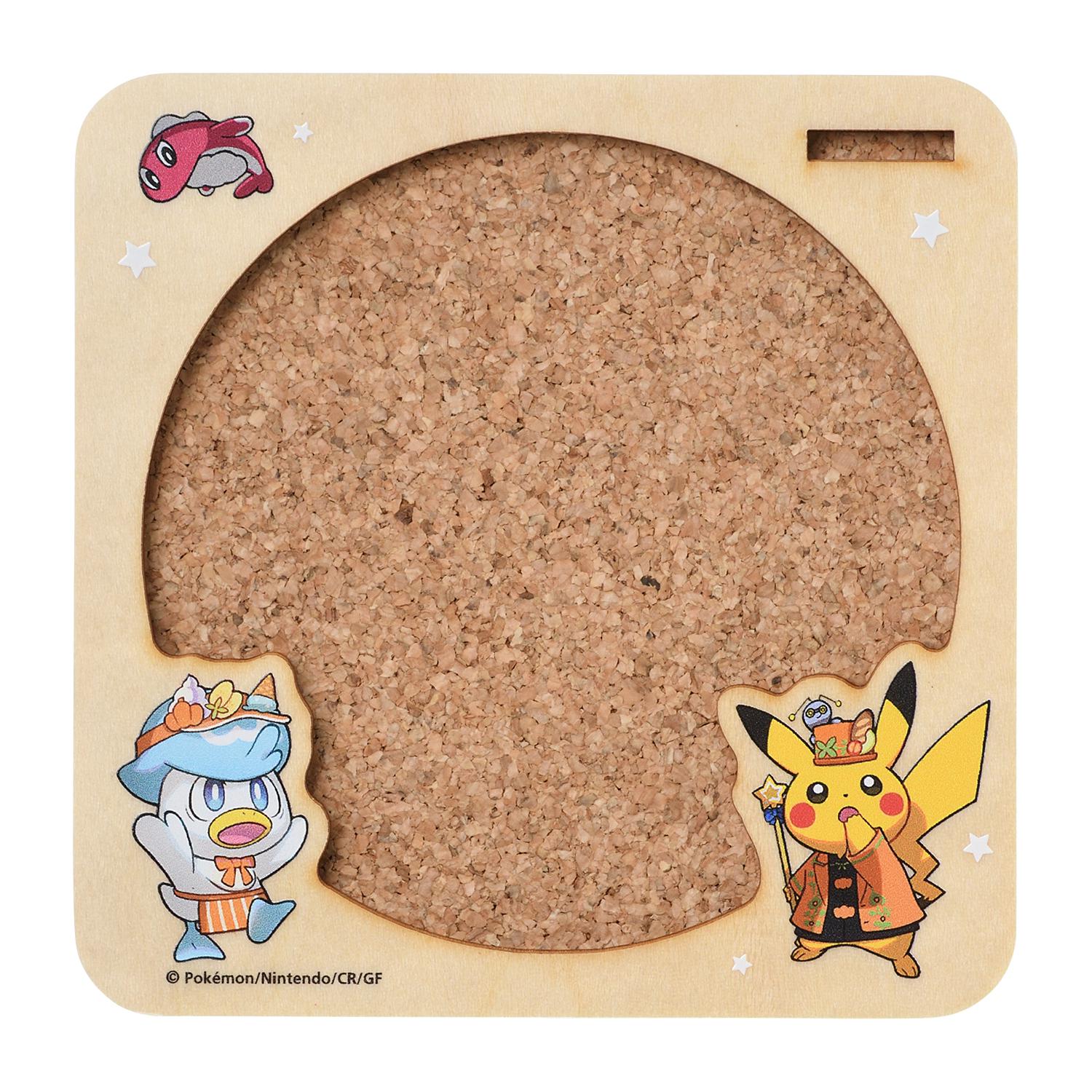 [Pokemon] Pokemon Center Paldea Spooky Halloween Wood Coaster - Pikachu, Quaxly & Fidough