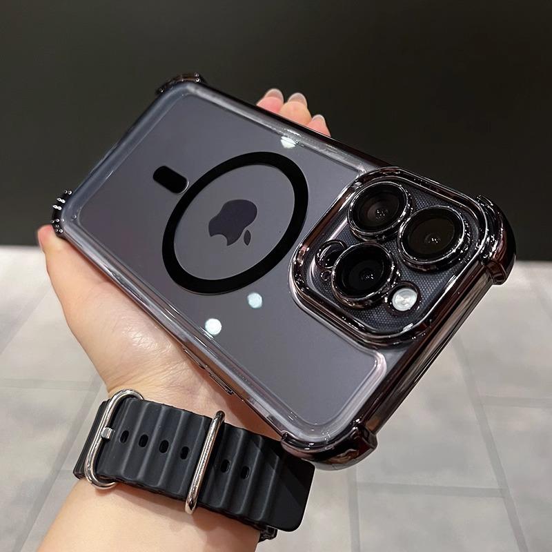 

iPhone 17 Magnetic Case, Shockproof Four-Corner Design, Electroplated Acrylic for 16 Pro Max & 15 Protection iPhone 17 Pro Max