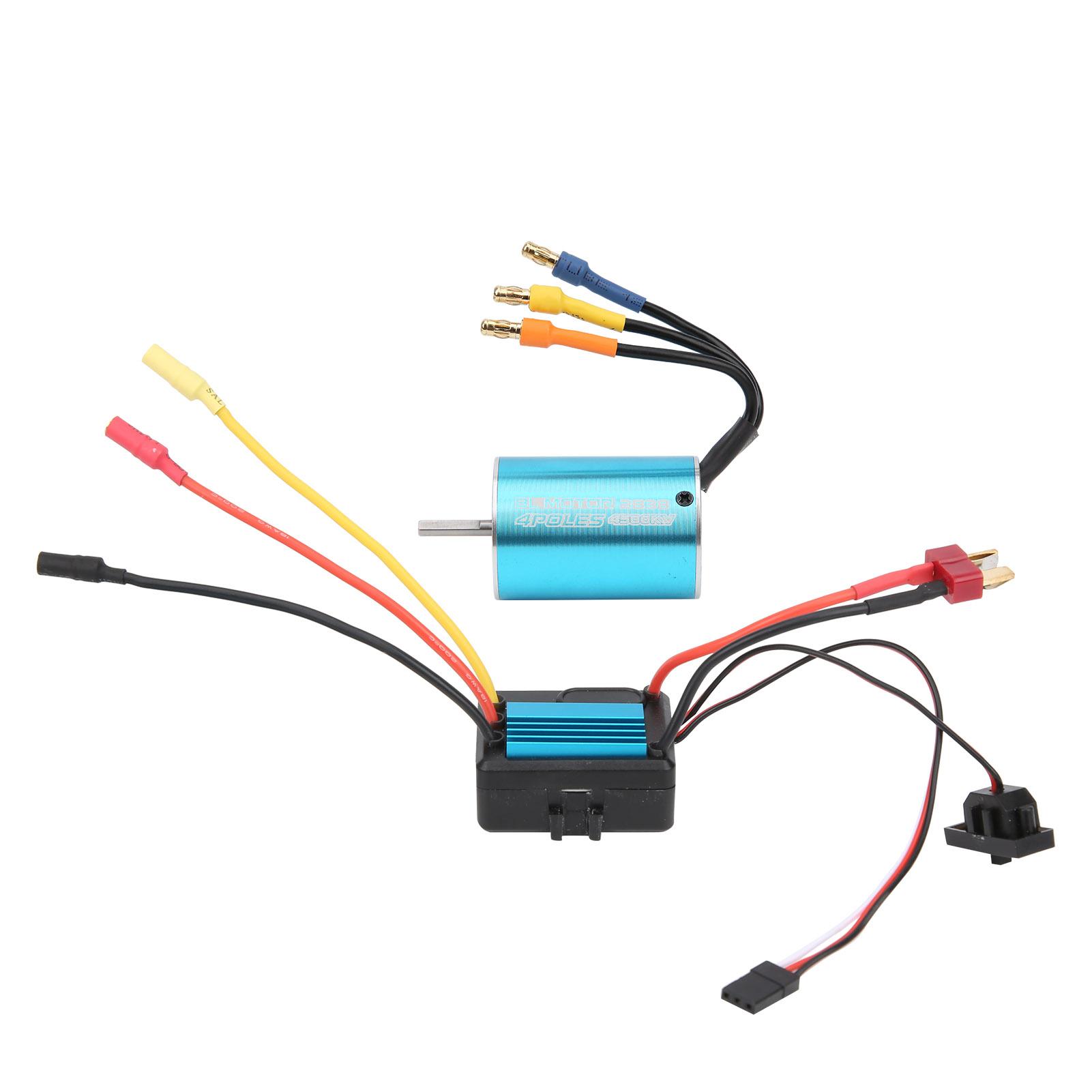 

2838 4500KV 4P Sensorless Brushless Motor 35A Brushless ESC Fit for 1/14 1/16 1/18 RC Car