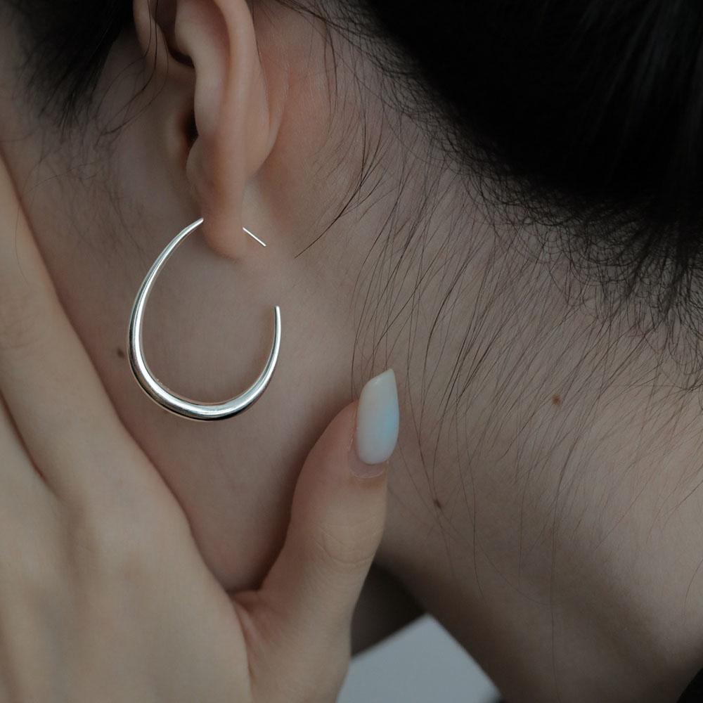 

BF CLUB 925 Sterling Silver Vintage Earrings For Women Trendy Big Gold Earring Jewelry Prevent Allergy Party Accessories