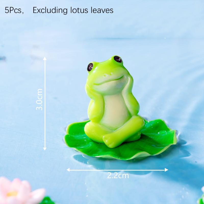 5/6 Pcs Cartoon Funny Frog Figurine Ornament Desktop Living Room Micro Landscape Fish Tank Aquarium Decoration Accessories