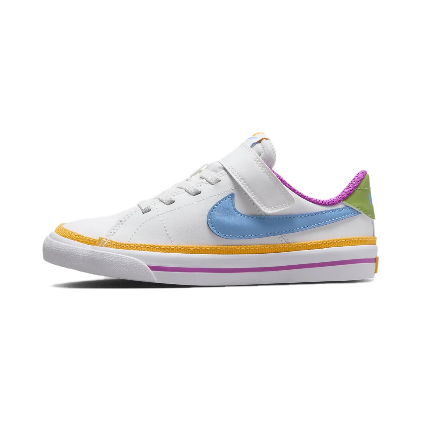 

Nike Court Legacy Lift PS Белые разноцветные детские кроссовки Summit-White Chlorophyll Sundial DA5381-123 29.5