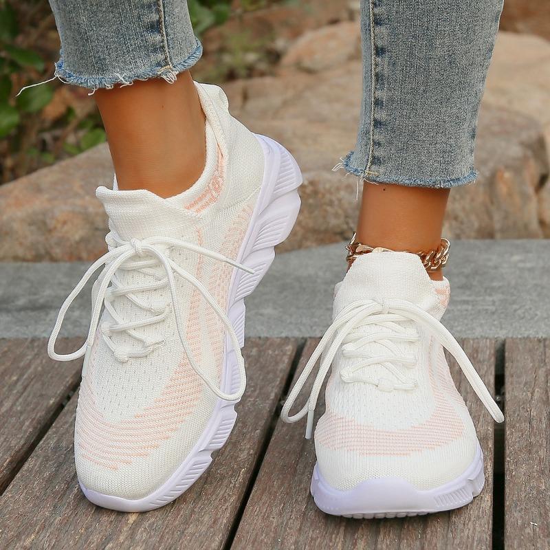 

2024 Новые повседневные дышащие кроссовки Fly Woven Mesh в корейском стиле с толстой подошвой Daddy Shoes Кроссовки из сетчатой ткани красного цвета, легкие кроссовки для бега 42 белый