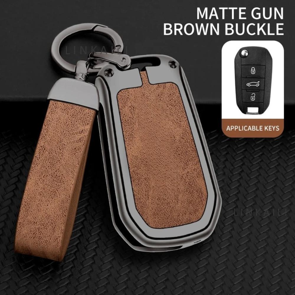 Potrivit pentru Carcasă Cheie Auto Peugeot 3008 2023 2022 2021 2020 2019 Aliaj de Zinc Piele de Înaltă Calitate Carcasă Cheie Auto Cataramă Accesoriu Auto