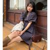 Summer Anti-aging Women's V-neck Bubble Lantern Sleeve Dress