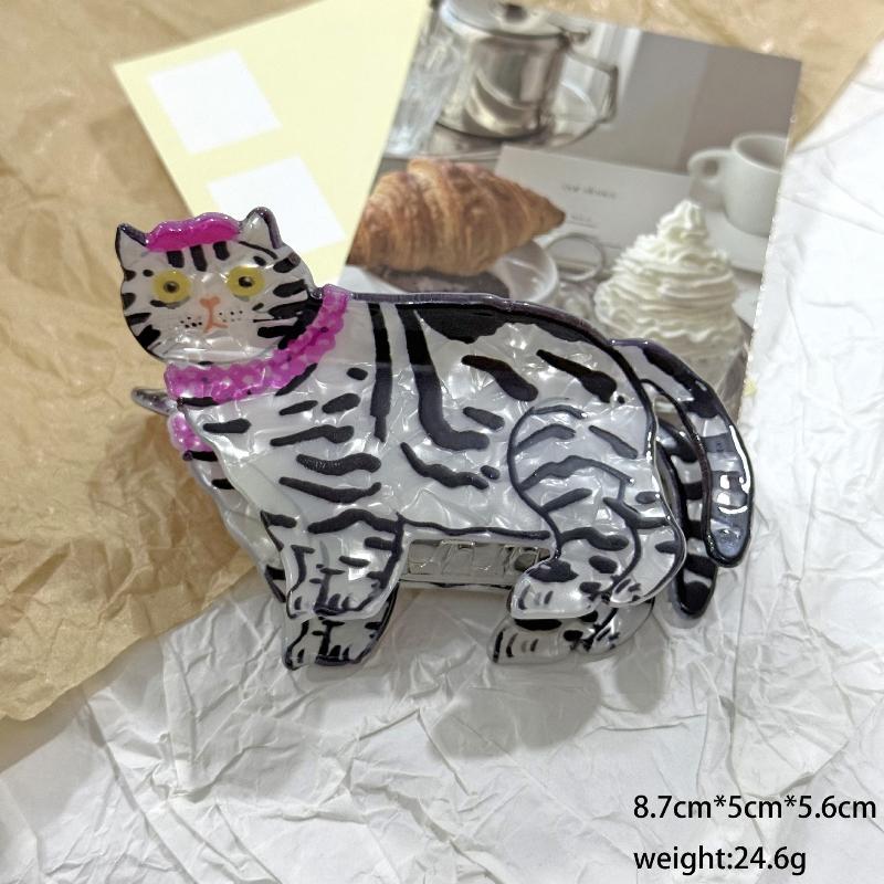 Cute Cartoon Dog Cat Shark Hair Claw Clip Premium Acrylic No Damage Hair Holder for Women Girls School Wear
