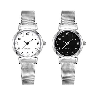 Simple Retro Silver Case Dial Watches Ladies Quartz Watch