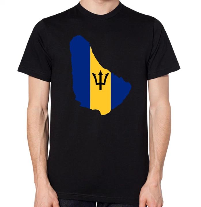 Barbados Flag Map T-Shirt XL
