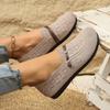 Fashion 2025 Spring/Summer New Women's Shoes, Knitted Mesh, Simple Flat Shoes, Comfortable Work Shoes, Le Fu Shoes Women's Shoes