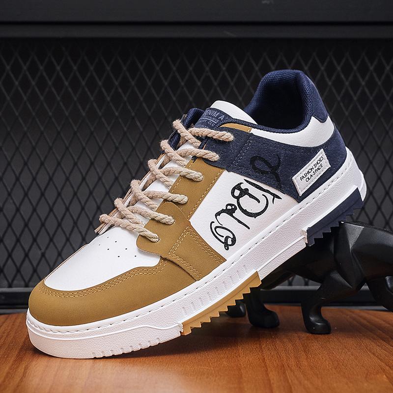 Men s 2026 new casual sports shoes: fashionable low-top sneakers, running vulcanized flat men s shoes 39