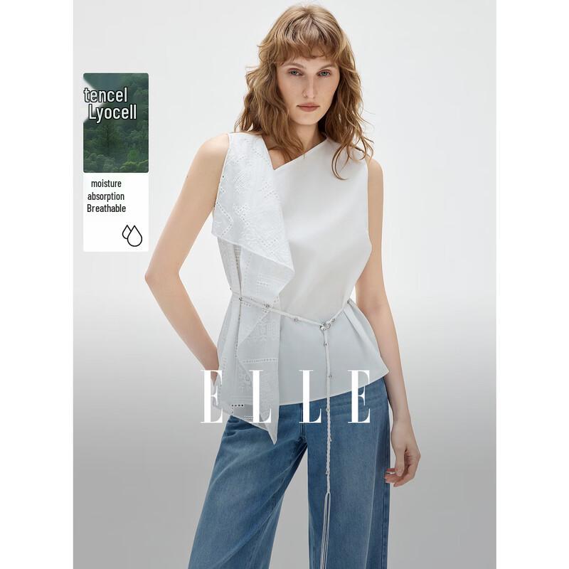 ELLE Women s Asymmetric Tencel Blouse S
