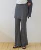 OURHOPE Comfy Layered Skirt Pants - Charcoal