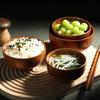 Japanese Wooden Bowl Rice Noodle Bowl Ramen Bowl Kitchen Utensils Accessories Natural Solid Wood No Splicing Tableware