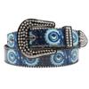 Retro Blue Big Eyes Rhinestone Belt: Ethnic Style Fashionable Women's Waistband
