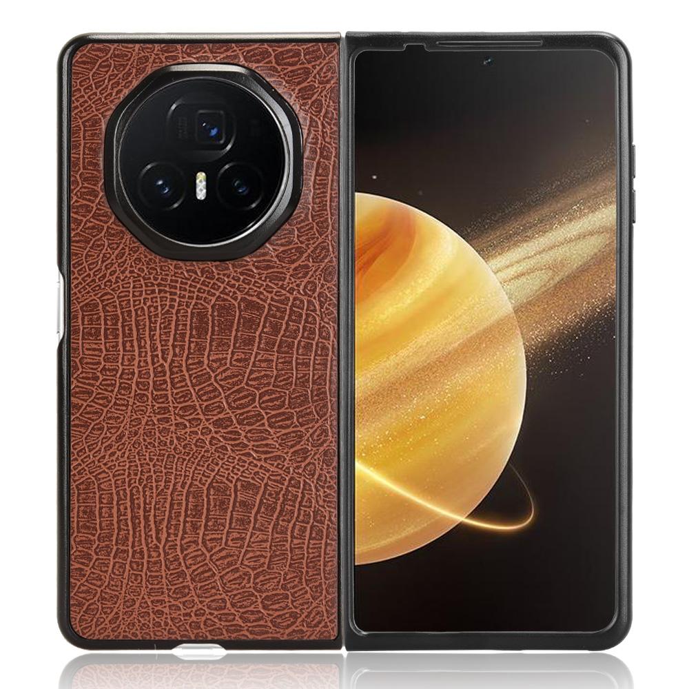 For Honor Magic V3 5G Case Crocodile Texture Leather Coated Hard PC Phone Cover