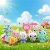 8 Piezas Nuevo Juguete Llavero Peluche Casa de Muñecas de Gabby Gato Sonriente Animales de Peluche Dibujos Animados Gato de Coche Gato Abrazando Niña Gaby Regalo de Cumpleaños