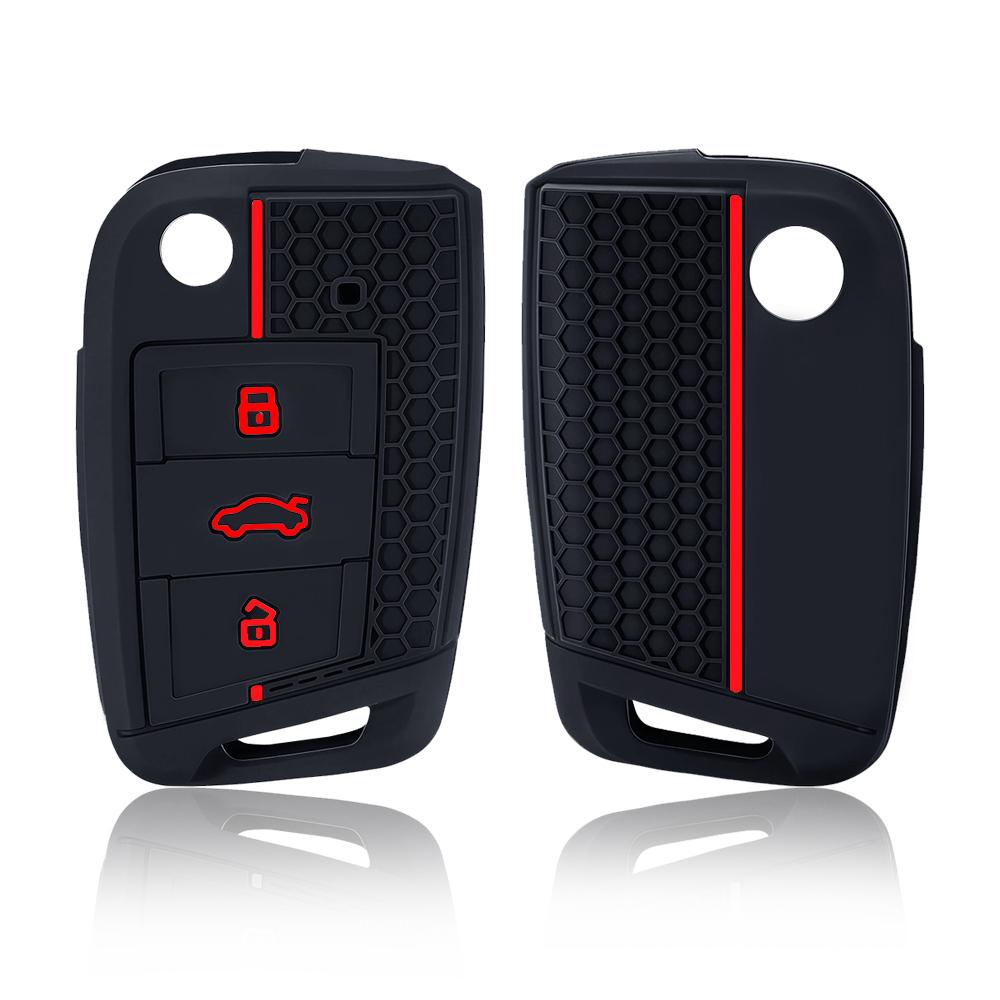 For VW Golf 7 GTI POLO T-Cross Touran Tiguan Skoda Octavia Rapid Kodiaq Fabia Seat Ibiza Leon Car Key Case Cover Remote Fob