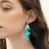 1 paio di orecchini pendenti da donna a forma di fiore, stile bohémien, con nappa a petalo, a forma di cuore, da donna, gioielli per le orecchie, da ballo, da spiaggia