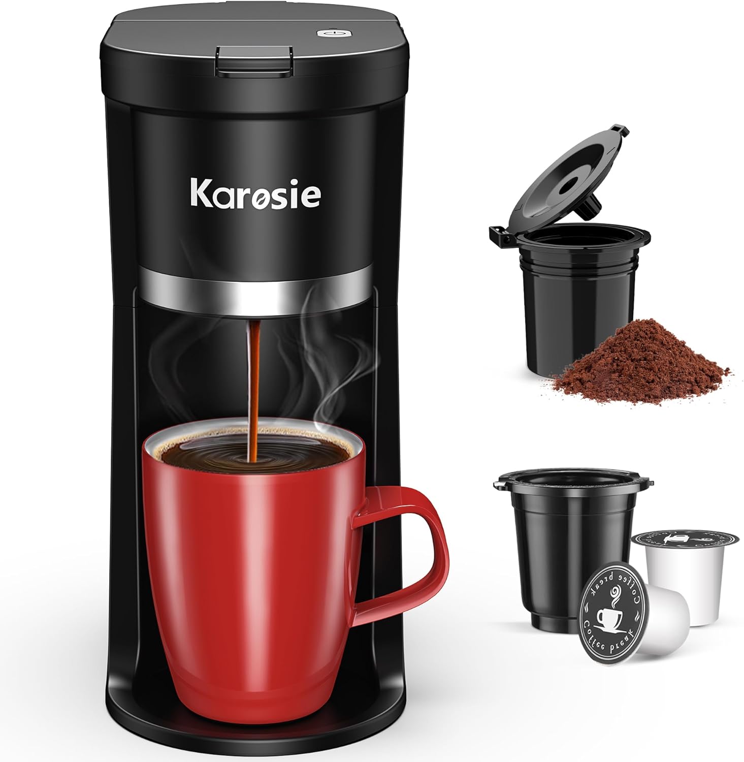 Maker, Fast Brew for K-Cup & Ground Coffee, 6-12 Oz Brew Sizes, One-Button Single Cup Coffee Maker, Co United States