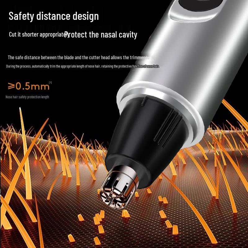 Upgraded Noise-Reducing Nose Hair Trimmer with Intelligent Display and Portable Design.