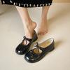 Thick-heeled Single Shoes for Women, One-strap Shoes, Soft-soled Grandma Shoes