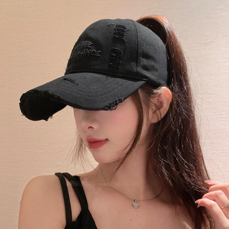 Summer empty top fashion trend ripped soft top baseball cap casual versatile cap
