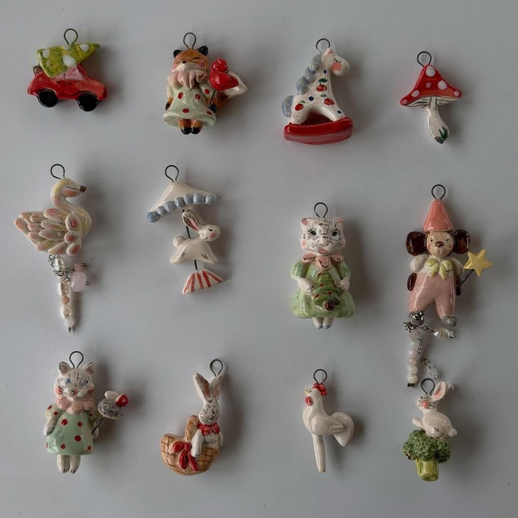 Europe's Hot-Selling Cute Pendant DIY Necklace: Little Fox, Rocking Horse, Mushroom, Swan, Rabbit, Rooster