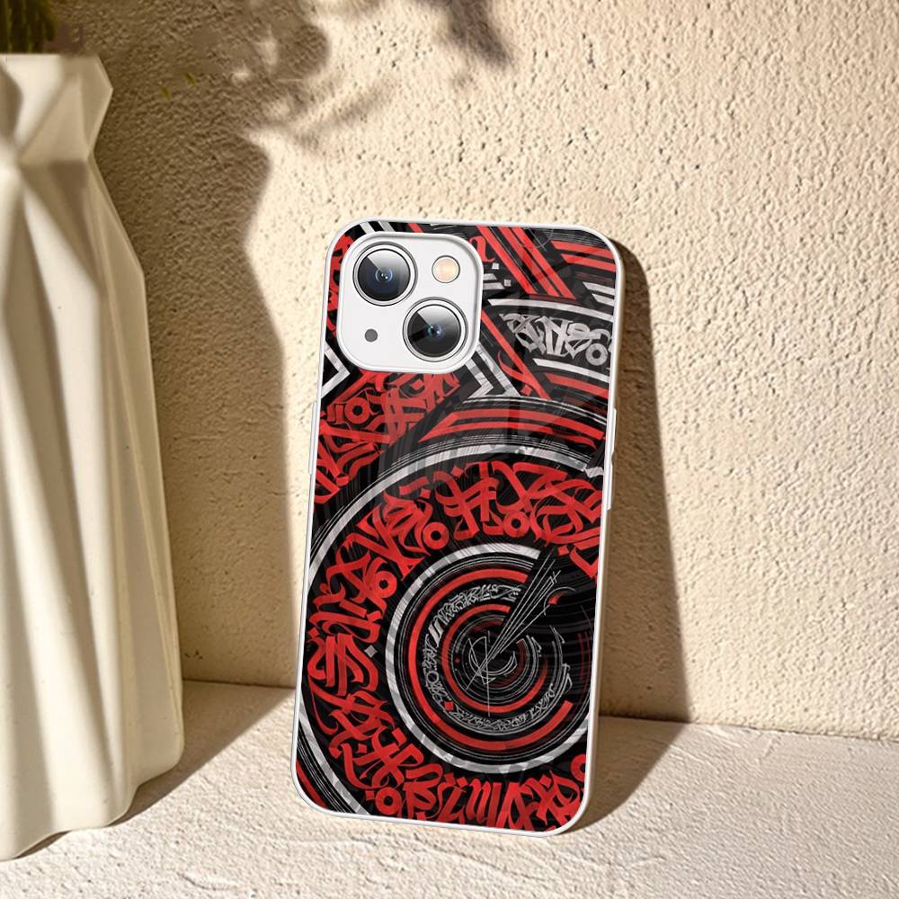 

Pokras Totem Design Lampas Art Graffiti For IPhone 14 13 12 Mini 11 Pro XS Max X XR 14 Plus Tempered Glass Cover iphone 14 plus