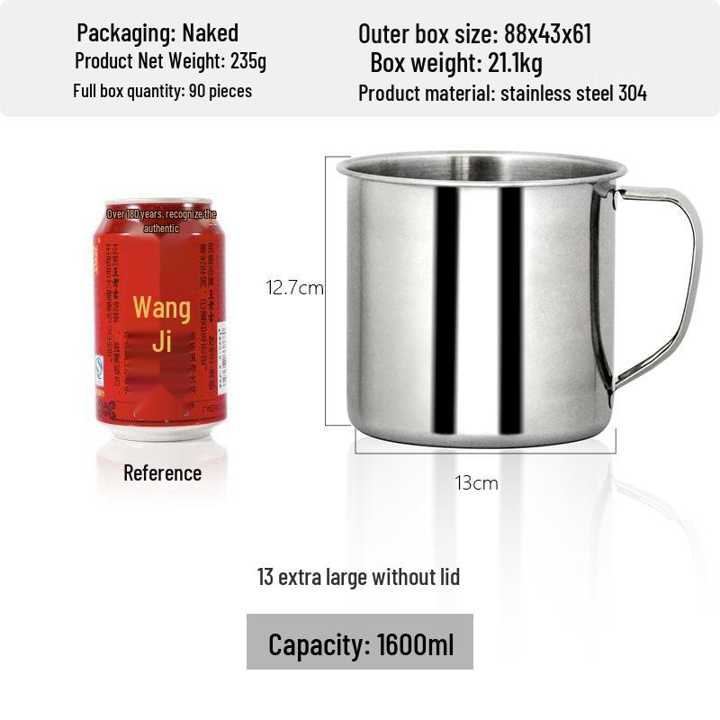 Thickened 304 Stainless Steel Drinking Cup with Lid for Kindergarten Students - Multiple Sizes Available
