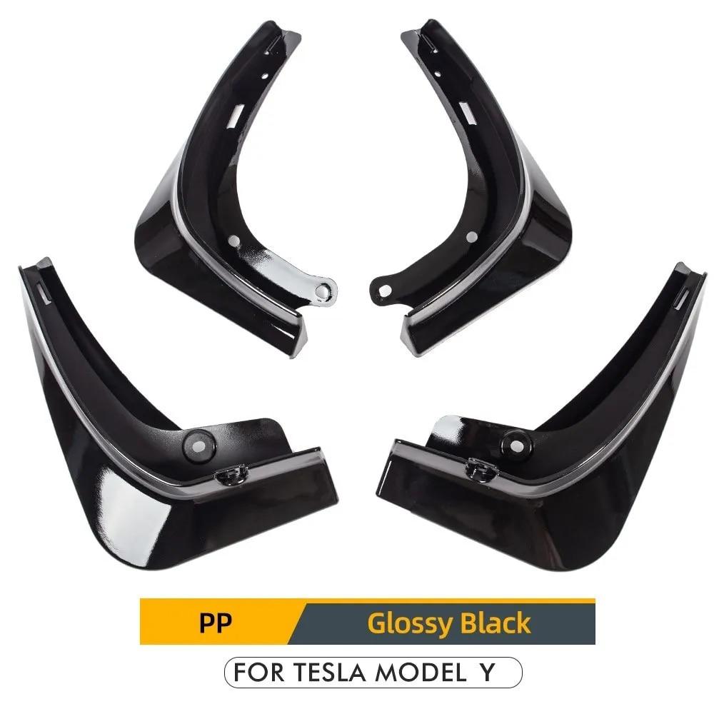 Mud Flaps Mudguards For Tesla Model 3 Y 2017- 2022 2023 Plastic Splash Guards Fender 4Pcs/set Black White Carbon Fiber Color