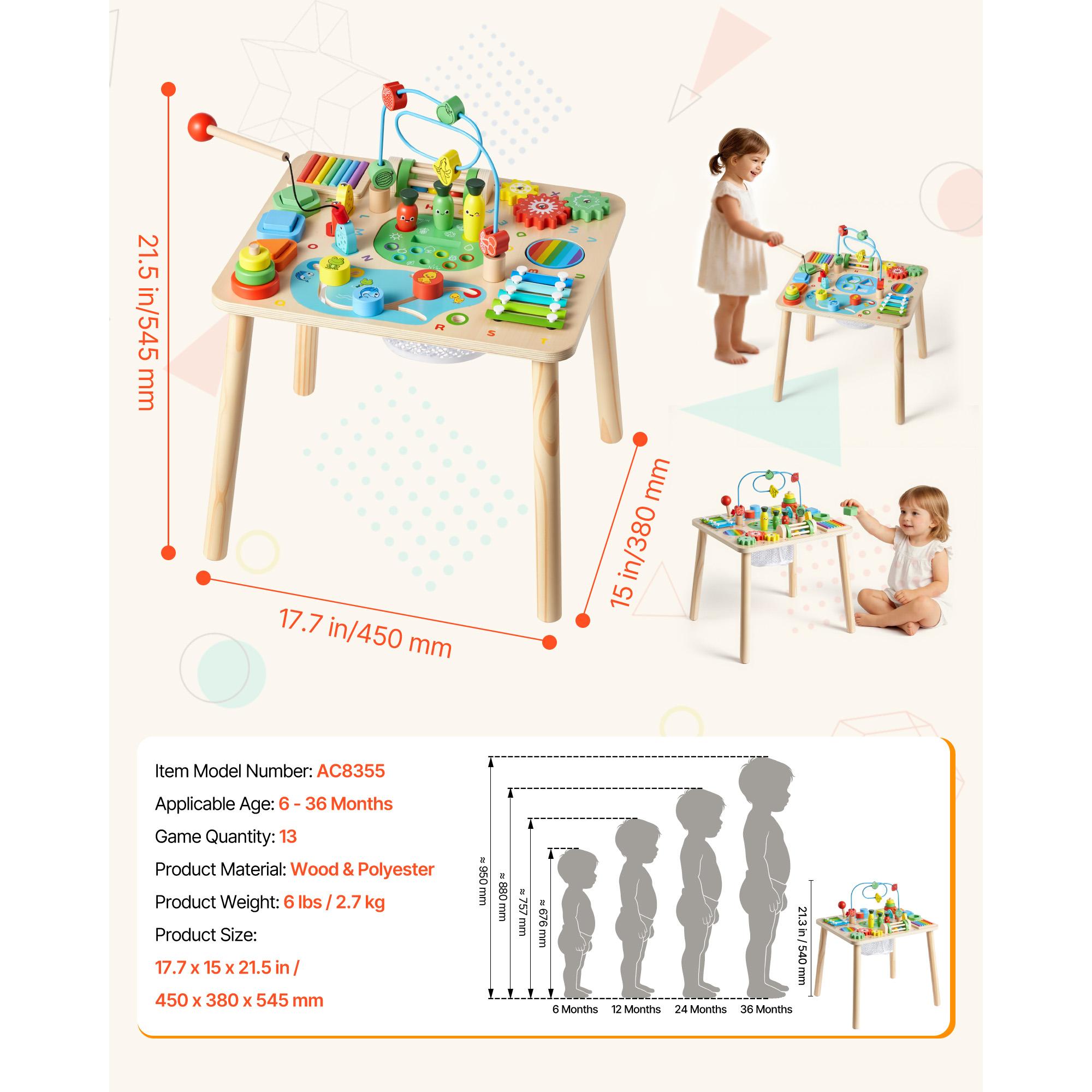 

SucceBuy 13 in 1 Montessori Activity Table for Toddler 1-3 Years Old Aged 6+ Months Birthday Christmas Children s Day Present