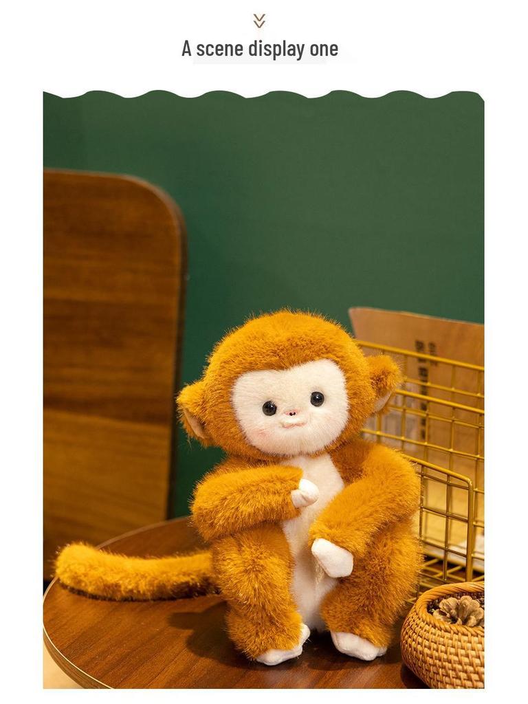Golden Monkey Plush Toy - Cute Stuffed Animal Ape Doll, Perfect Gift for Girls and Kids' Birthdays