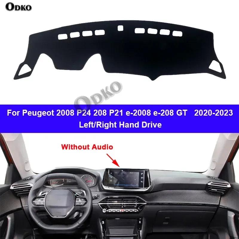 BGK1 Car Dashboard Cover Dash Mat Carpet Cape for Peugeot 2008 P24 208 P21 E-2008 E-208 GT 2020 2021 2022 2023 Protector Rug