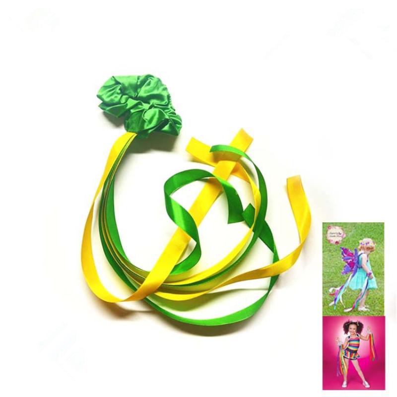 Dance Accessories Polyester Gymnastics Long Ribbon Elastic Rainbow Ribbon Headband Multicolor Wrist Straps Cheerleading