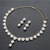 Wedding Gold Pearl Necklace Earrings Jewelry Set Creative Bridal Accessories