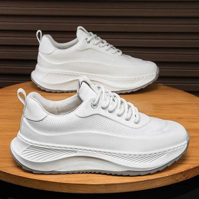 Fashion Men Casual Sneakers White Fashion Casual Sports Shoes Men Autumn New Leather Lace-up Comfortable Running Shoes Zapatillas Mujer