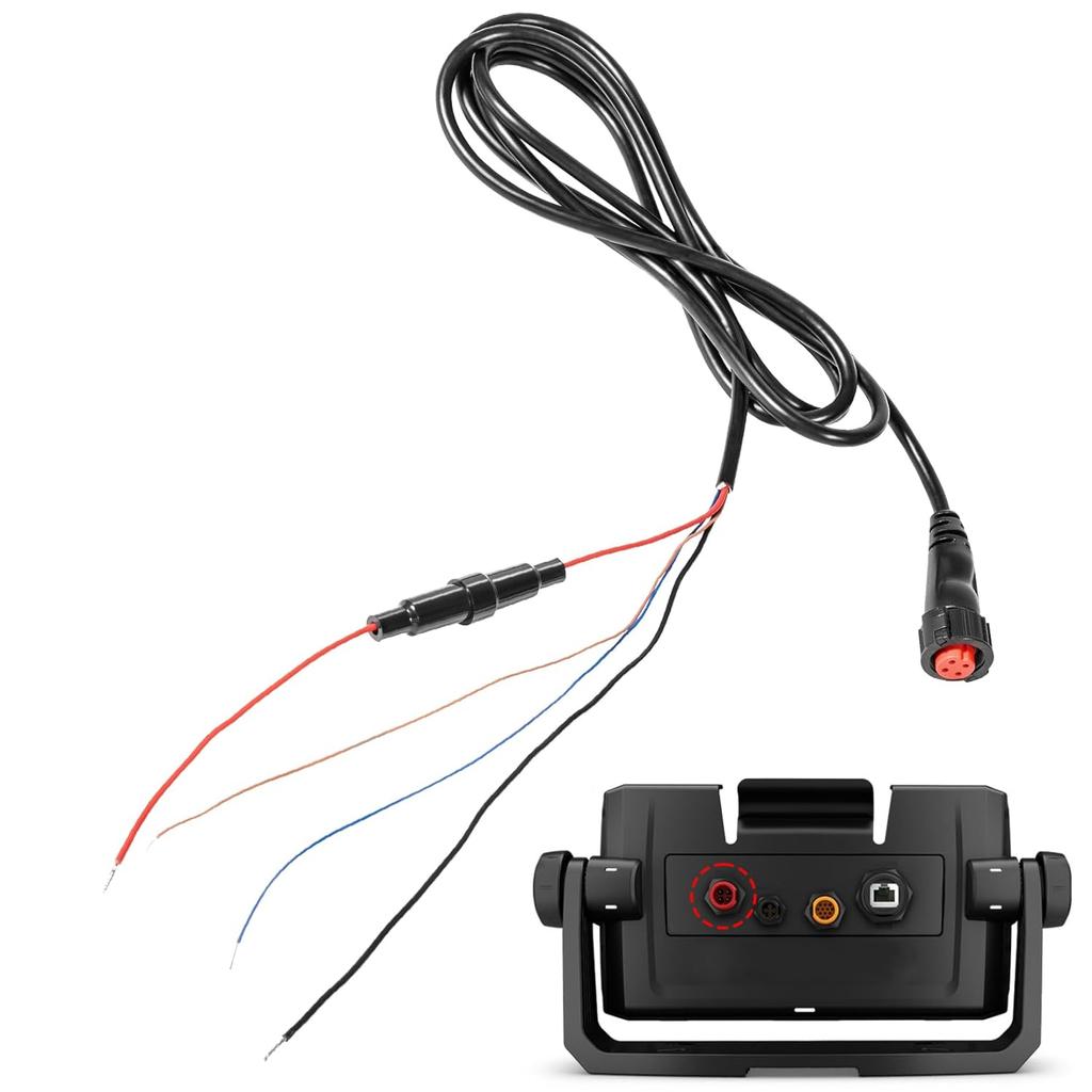 010-12445-00 Marine Power/Data Cable Threaded 4-Pin Fit for Garmin Transducers EchoMAP Chirp/Plus/UHD, GPSMAP & for Panoptix