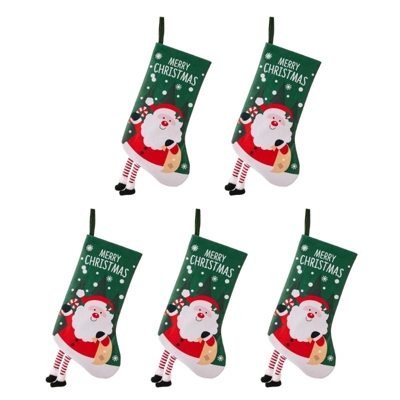Stylish Christmas Stockings with Plush Texture for Seasonal Fireplaces Hangings Checkered Holiday Decors
