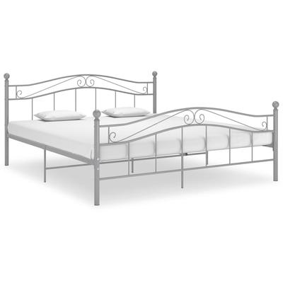 Vidaxl Bed Frame, Grey, Metal, 160X200 Cm