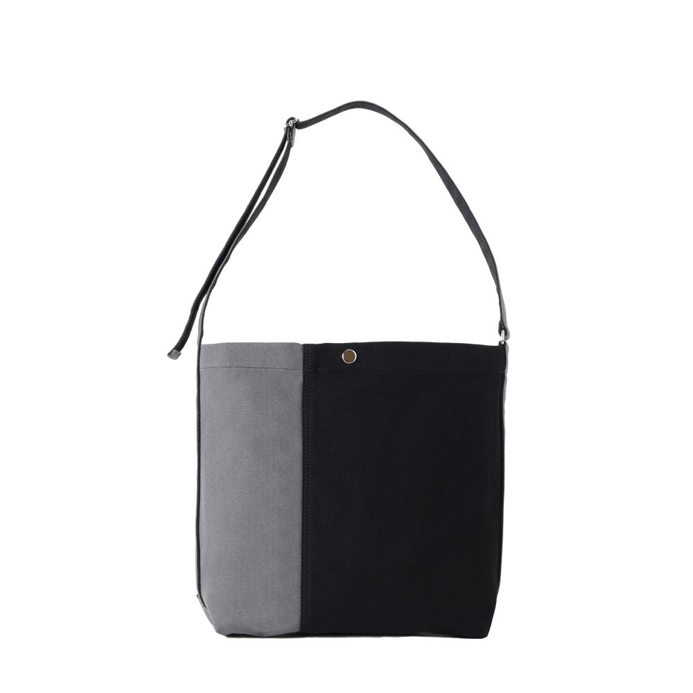 Thefreccia Shell Canvas Crossbody Bag Grey Black
