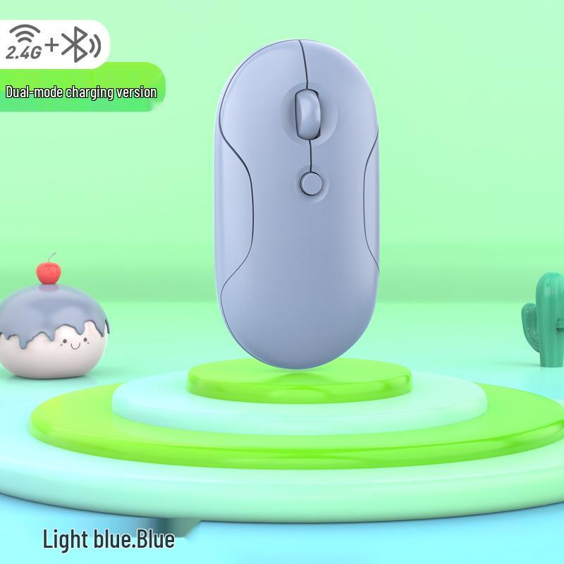 Cobblestone Dual-Mode Silent Bluetooth Mouse with 2.4G & Logo Printing