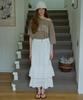 Opeundoeoseutyudio Linen Frill Tiered Skirt Ivory