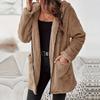 Women's Winter Plush Hooded Jacket Casual Zip-Up Coat With Pockets Soft Fleece  For Fall Winter Winter Jacket