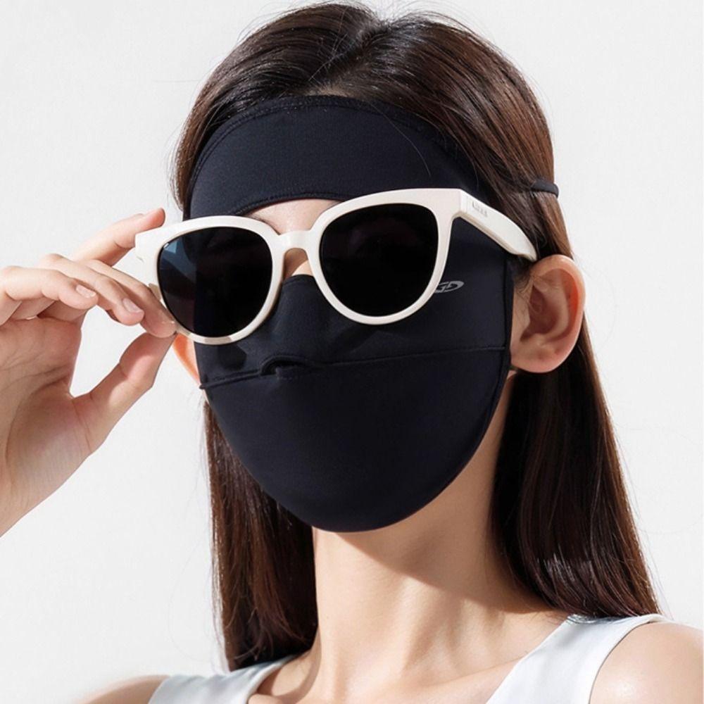 Face Mask Ice Silk Mask Sunscreen Face Scarf Face Gini Mask Breathable Face Cover Women/Girls