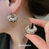 Metal Smooth Shell-shaped Texture Ear Buckle Leisure Commuting Niche Versatile Earrings Light Luxury Earrings