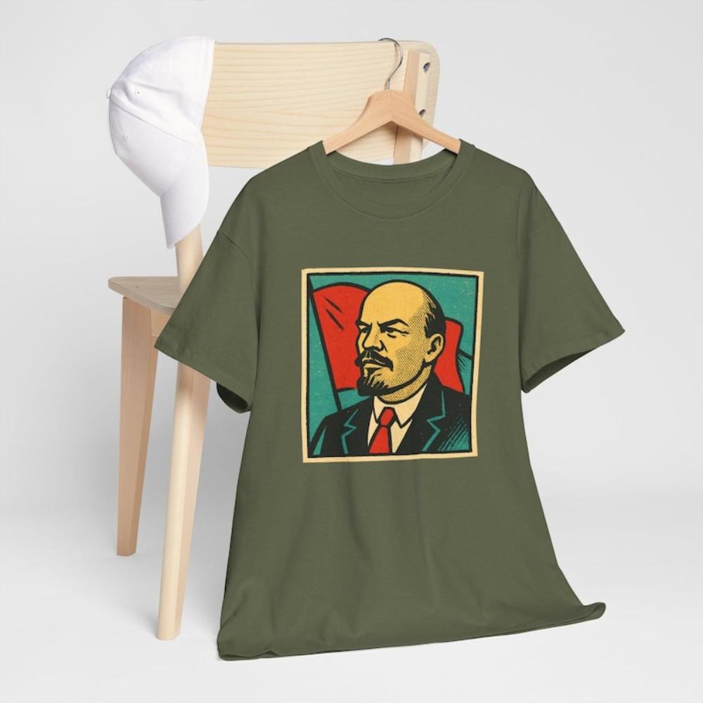 Retro Vintage Revolutionary Printed Tshirt Vladimir Lenin Comic T Shirt Woman Man Socialist Icon Shortsleev Casual Camisetas