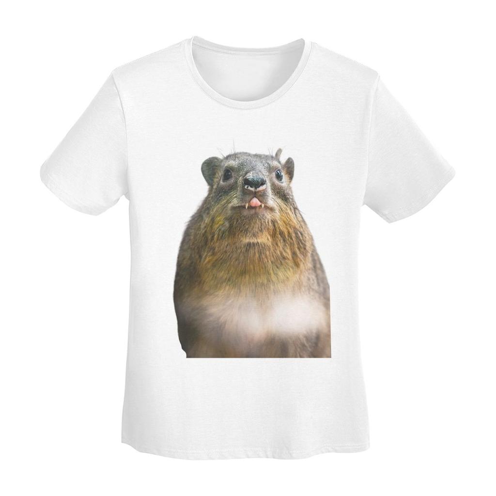 Rock Hyrax Awawa On Phone Groundhog Dassi TShirt Women Short Sleeve T Shirts Round Neck Clothes Cotton Summer Tees Streetwear